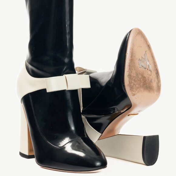 Gucci Nimue Black & White Colour-Block Midcalf Boots - Picture 4 of 11